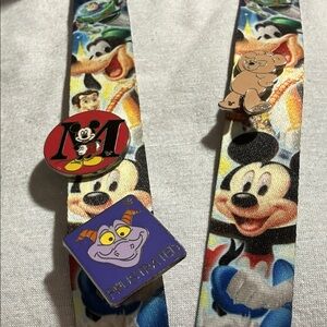 Disney World Lanyard with Mickey and Friends w 3 pins 2010